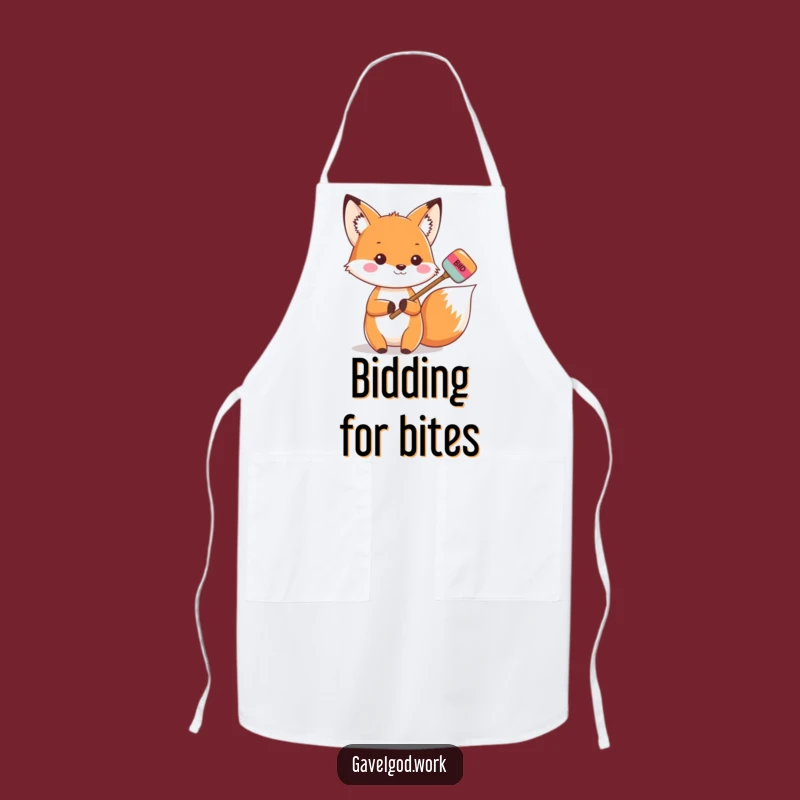 Funny Kawaii Fox Auction Apron: Bid Your Way to Delicious Meals!