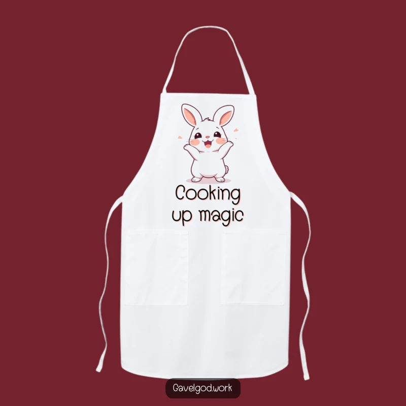 Funny Kawaii Rabbit Apron: Kitchen Fun with Excited Wiggles, Chef Gift