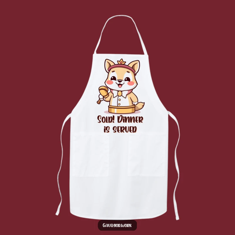 Funny Kawaii Auctioneer Apron - Kitchen Gavel Chef Gift