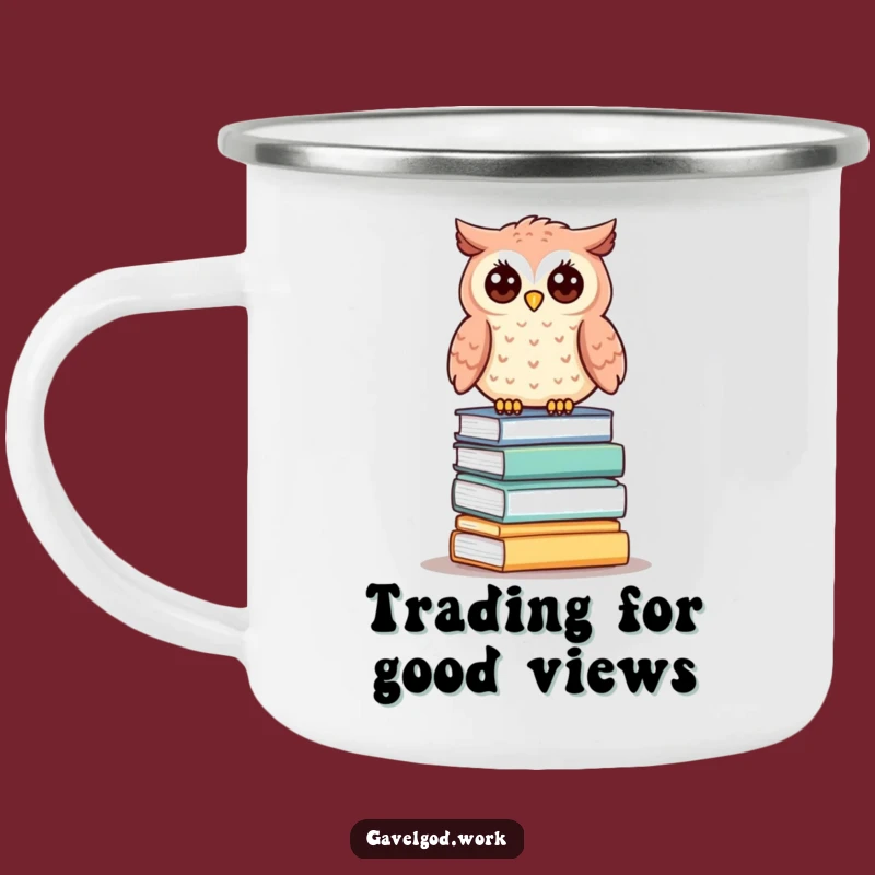 Funny Kawaii Owl Camping Mug: Wise Perch on Auction Lots Outdoors