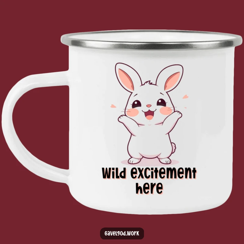 Funny Kawaii Rabbit Camping Mug: Adventure & Excitement with Wiggles