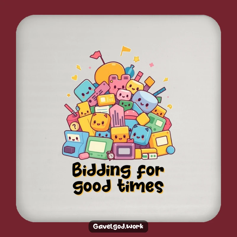 Funny Kawaii Auction Shapes Coasters: Protect Surfaces with Abstract Art and Humor