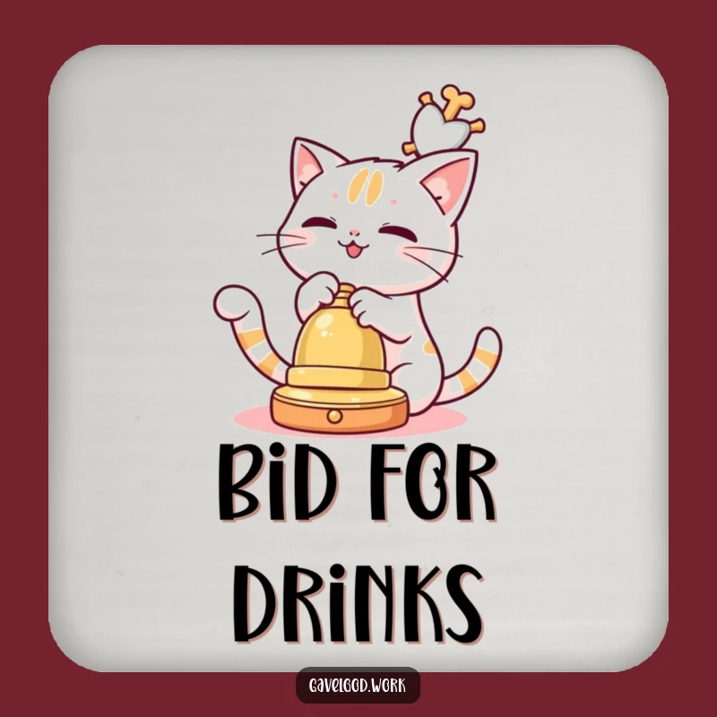 Funny Kawaii Cat Coaster: Playful Protection for Your Drinks