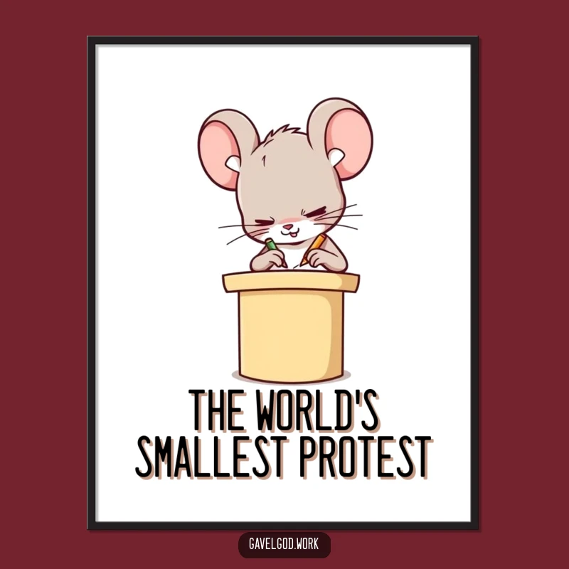 Funny Kawaii Mouse Scribbling Poster: Hilarious Wall Art for Any Space