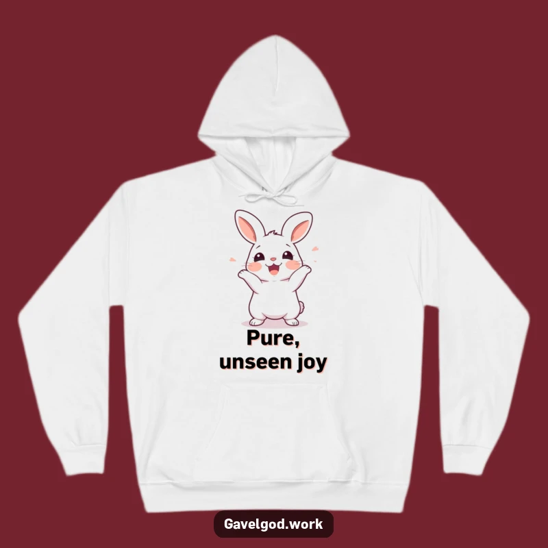 Funny Kawaii Rabbit Hoodie: Cozy & Excited Wiggles, Adorable Gift