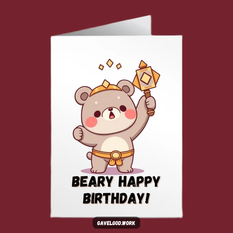 Free Printable Kawaii Bear Birthday Card: Triumph Hammer Funny Downloadable Gift!