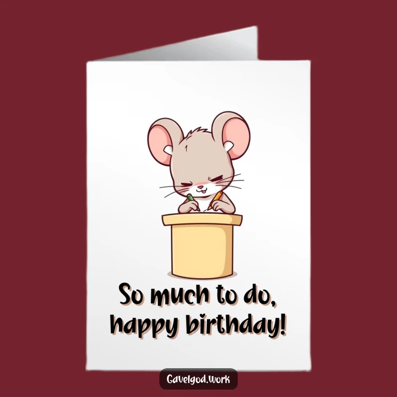 Free Printable Birthday Card: Funny Kawaii Mouse Scribbling - Hilarious DIY Downloadable Gift