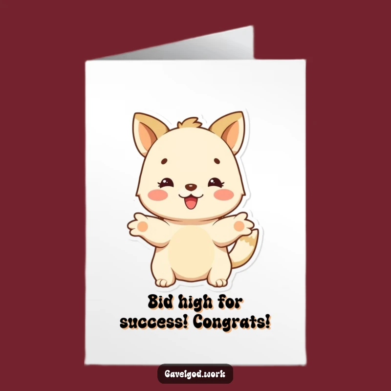 Free Printable Congrats Card: Animal Offering Bid for Funny Downloadable Celebration