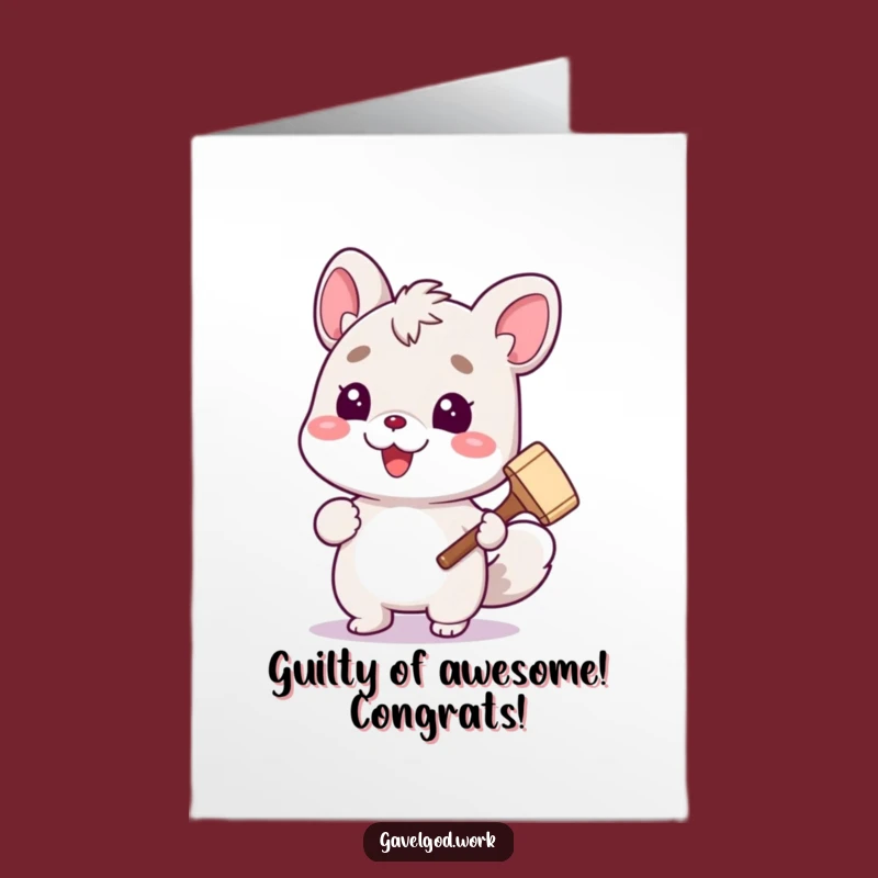 Free Printable Congrats Card: Cute Animal Judge for a Funny Downloadable Celebration