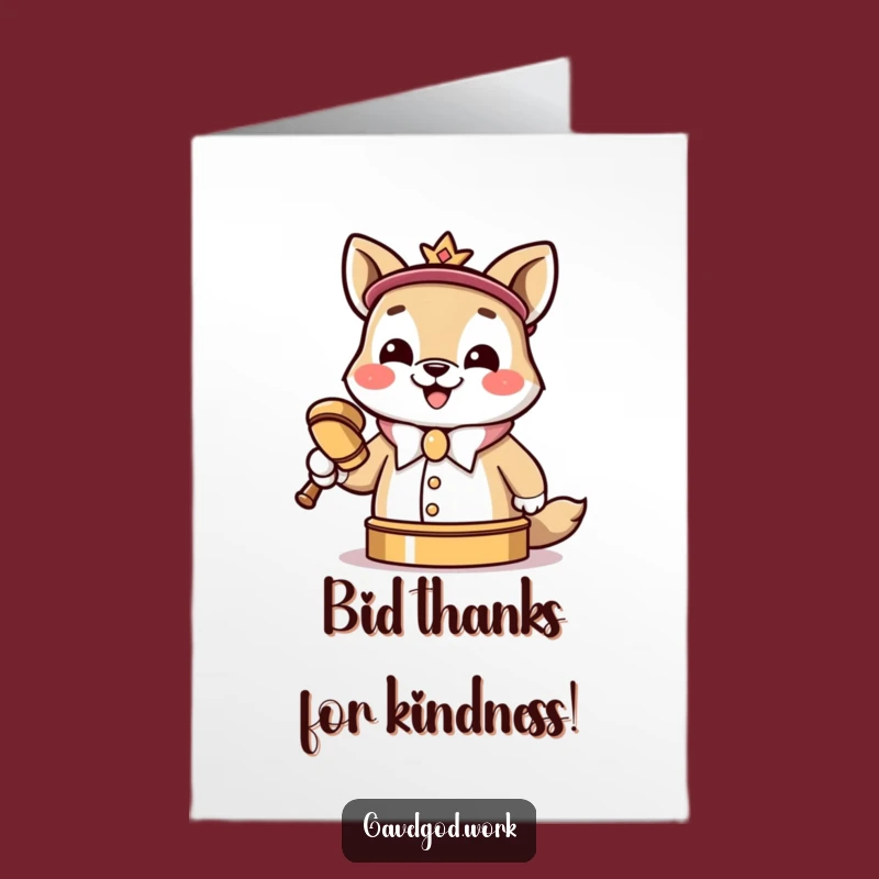 Free Printable Thank You Card: Animal Auctioneer - Charming Downloadable Gift