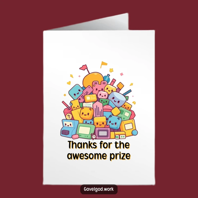 Free Printable Thank You Card: Kawaii Auction Shapes Expressing Gratitude!