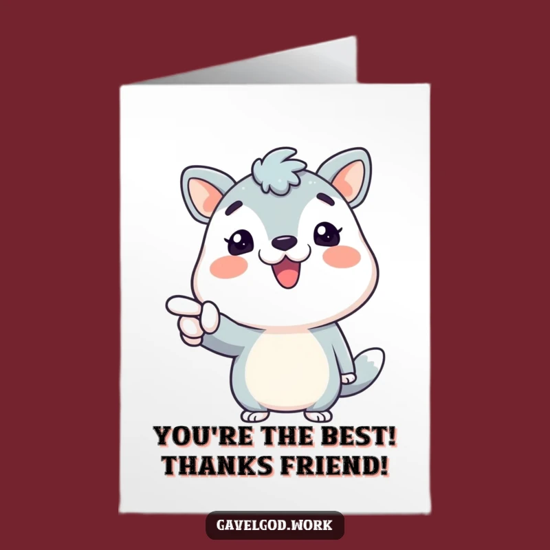 Free Printable Thank You Card: Enthusiastic Animal for a Funny Downloadable Gift