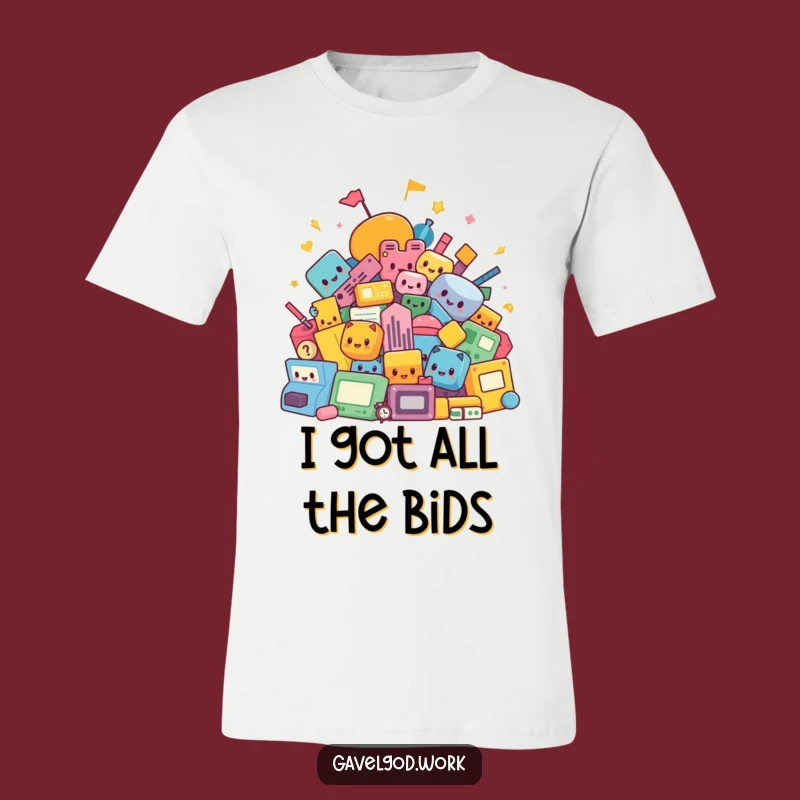 Funny Kawaii Auction Shapes T-Shirt: Express Your Love for Bidding with Humor