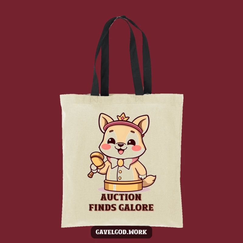 Funny Kawaii Auctioneer Tote Bag - Gavel Slamming Carry-All Gift
