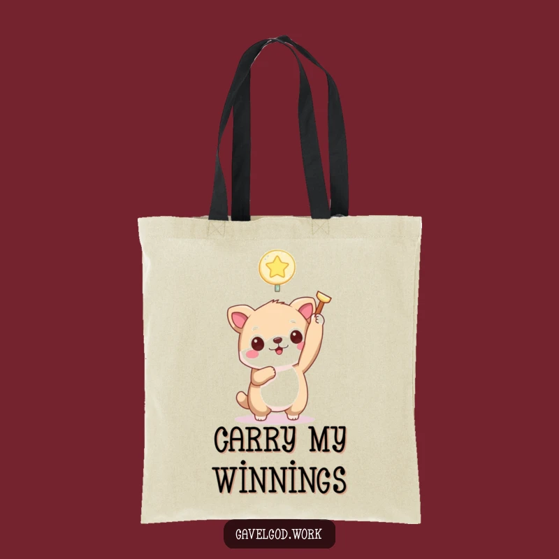 Funny Kawaii Animal Bidding Paddle Tote Bag: Carry Your Finds with Auction Flair