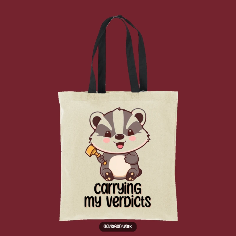 Funny Kawaii Badger Judge Tote Bag: Carry Your Cases with Pride!